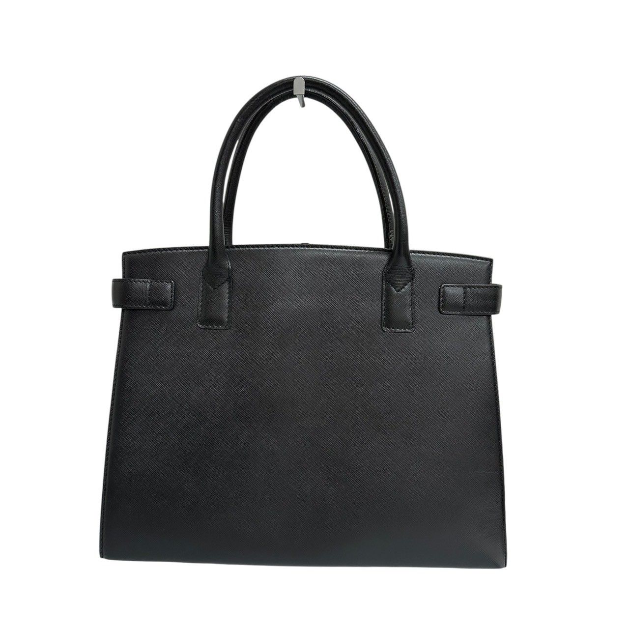 ■激レア■BURBERRY ハンドバッグ　レザー　ブラック　スクエア　現行 美品 BURBERRY バーバリー ブラック シルバー金具 レザー ハンドバッグ