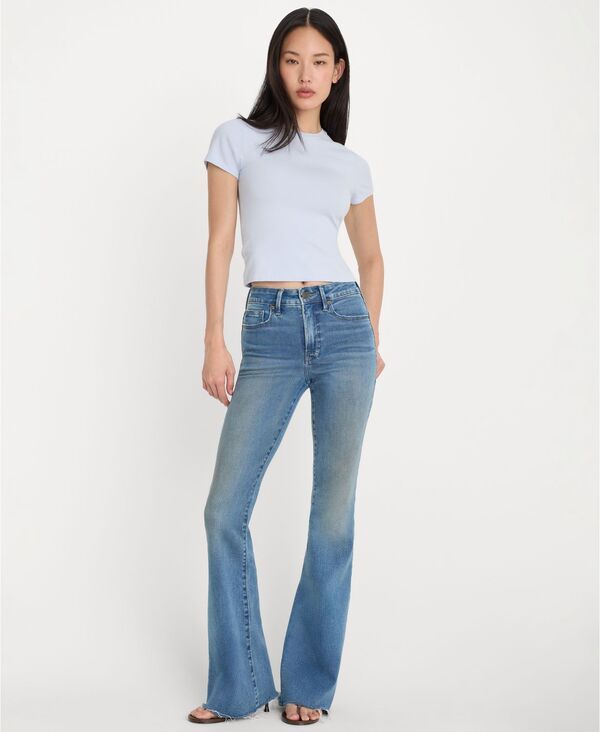 グッドアメリカン レディース ボトムス デニムパンツ ジーンズ Good American Womens FlareLeg MidRise Jeans Indigo インディゴ
