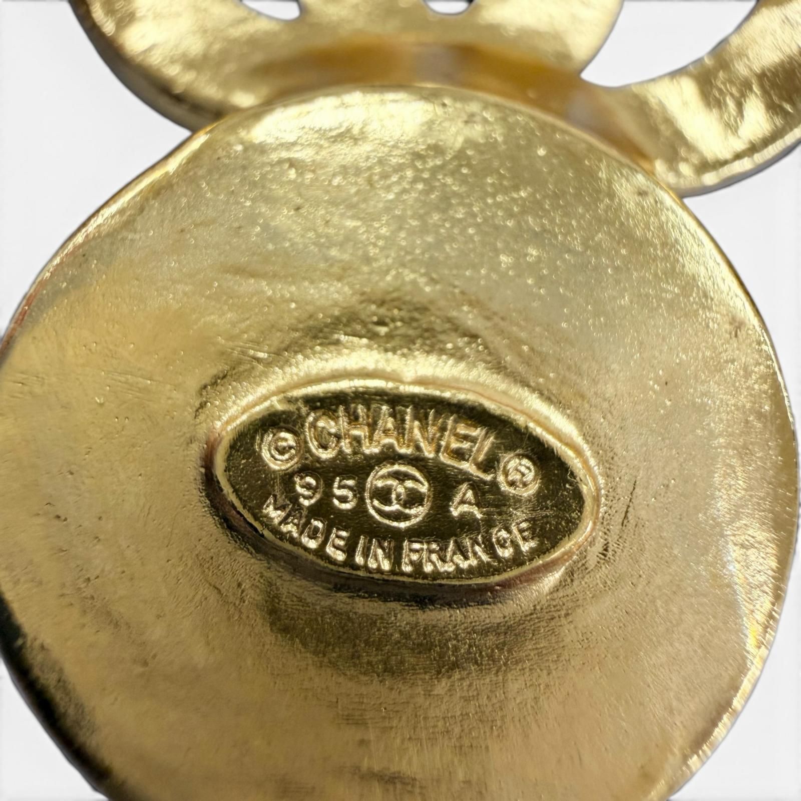 シャネル/CHANELヴィンテージブローチ95Aゴールド ココマーク 極美品☆CHANEL シャネル ヴィンテージ 95A ココマーク シェル使い