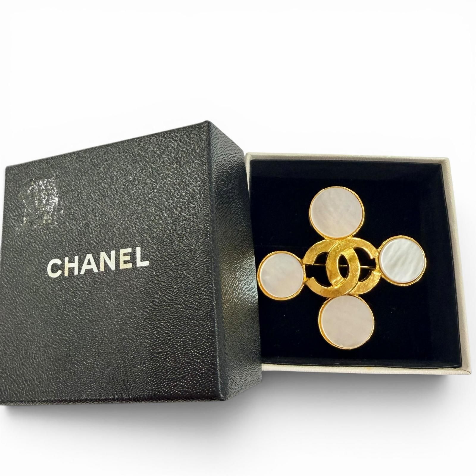 極美品☆CHANEL シャネル ヴィンテージ 95A ココマーク シェル使い