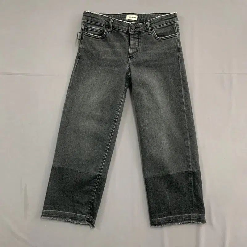 25インチ ZADIG&VOLTAIRE ザディグ・エ・ヴォルテール ツートン ウォッシュ ブラックデニム クロップド ストレッチ デニム ズボン