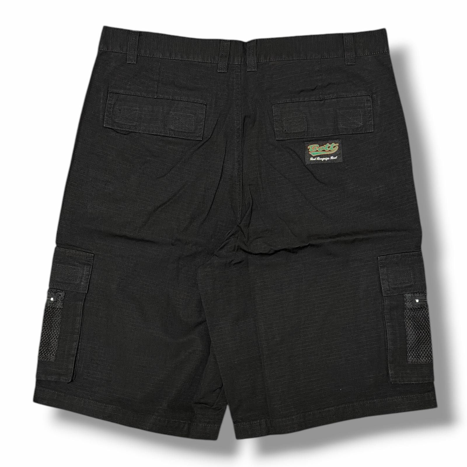 参考上代24200円 BoTT 25SS Mesh Pocket Cargo Short メッシュポケットカーゴショーツ ハーフパンツ ボット 251BoTT15 ブラック XL （7106M）
