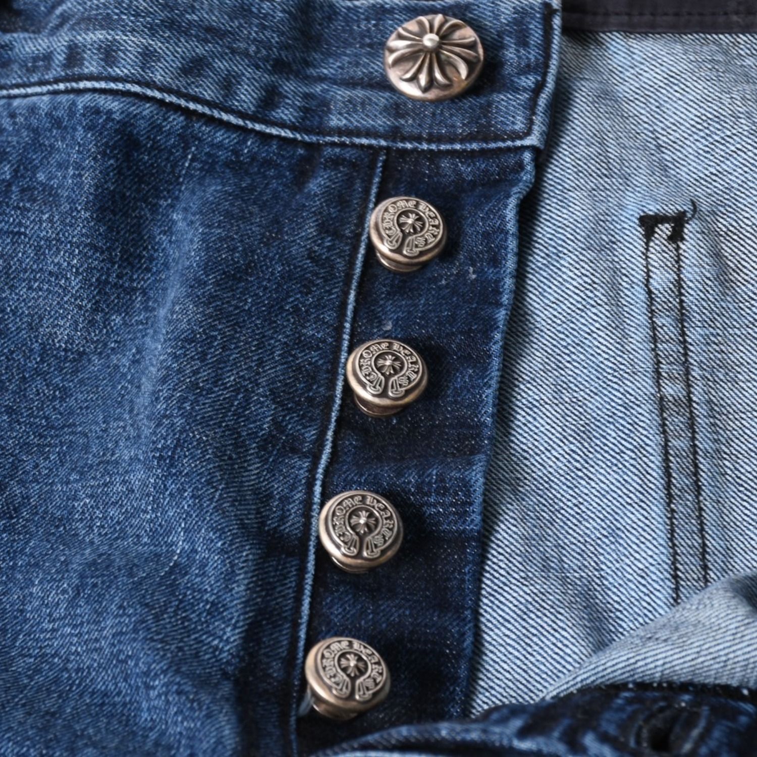 極美品 CHROME HEARTS クロムハーツ カーペンター デニムパンツ クロス