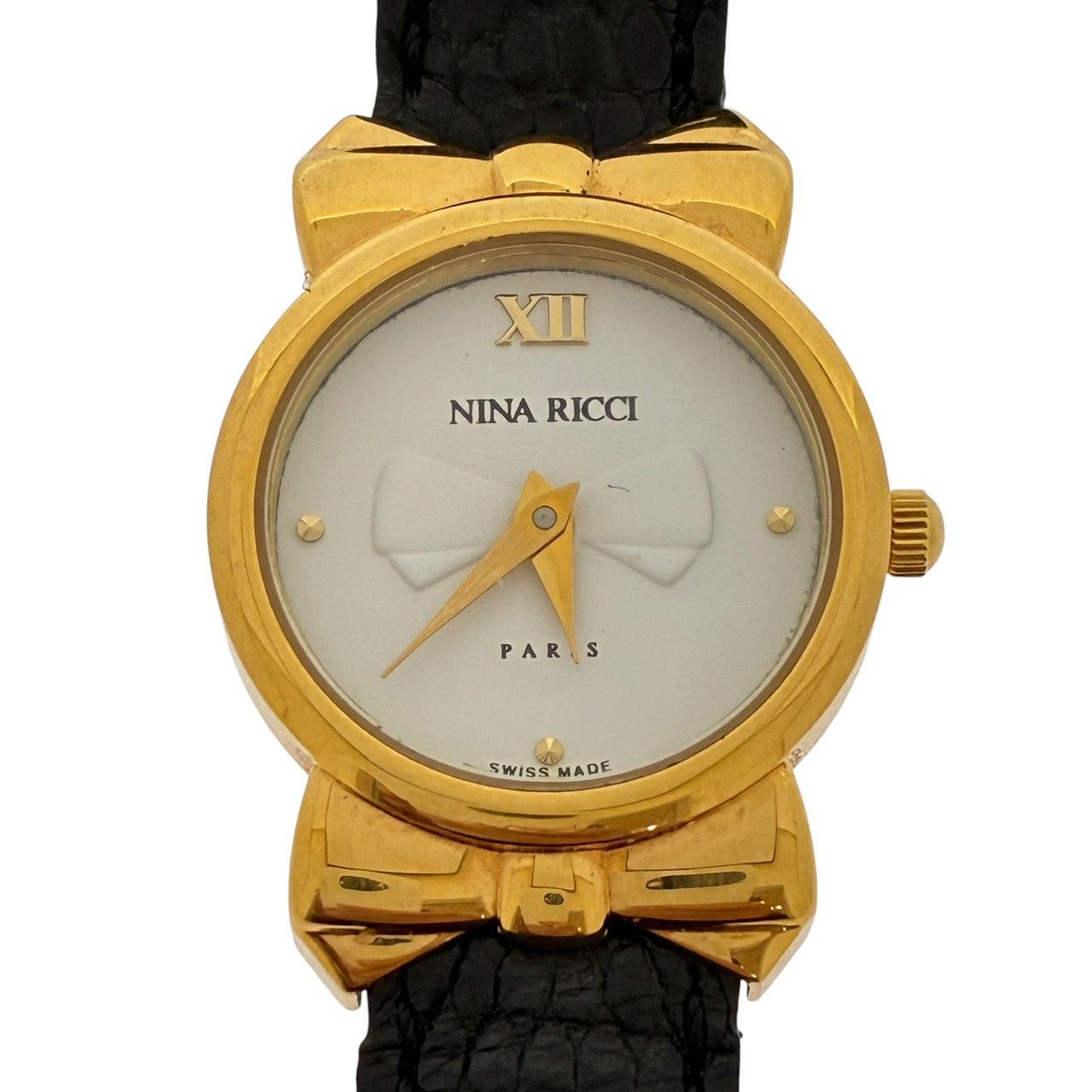 稼働品 ニナリッチ NINA RICCI D953 リボン クオーツ QZ レディース