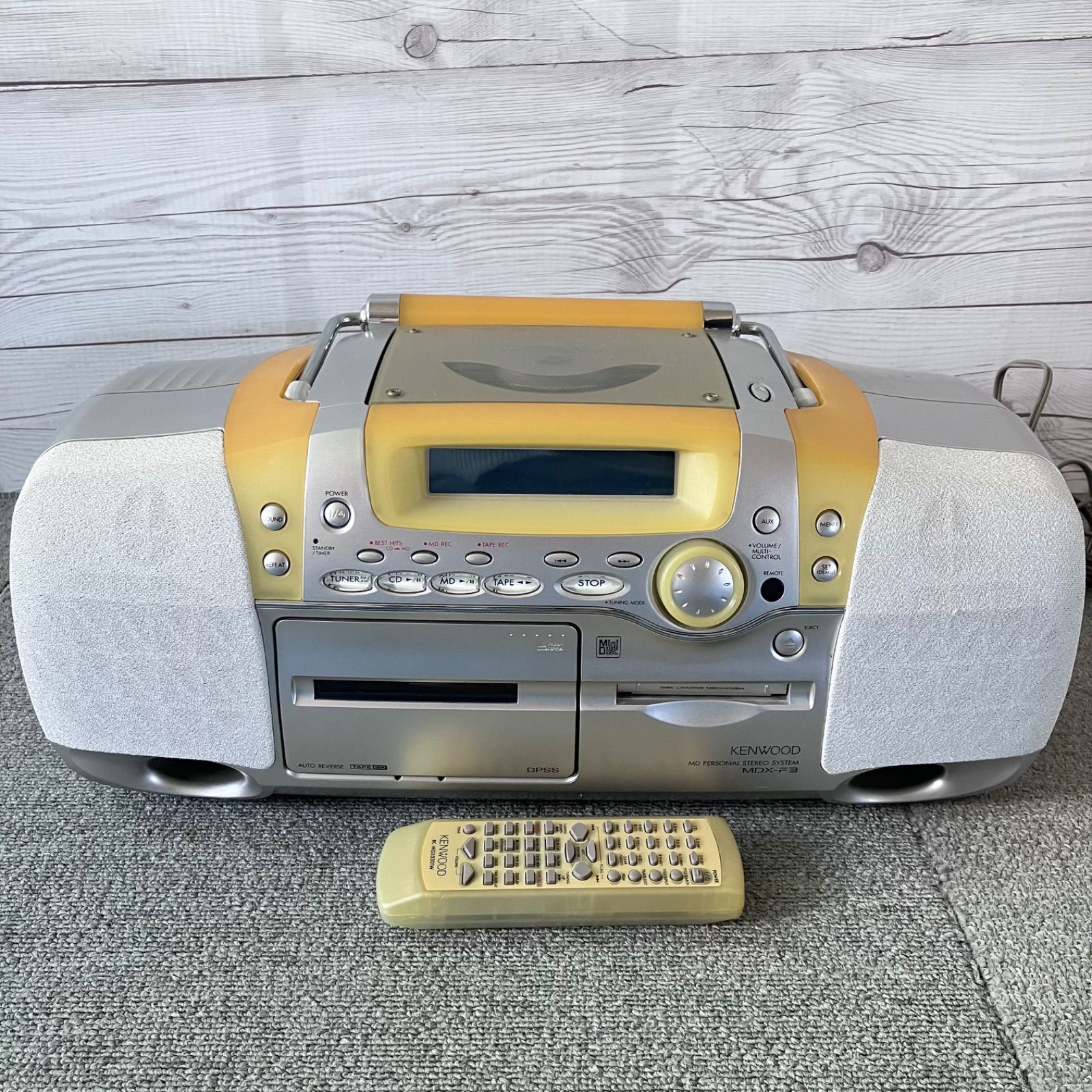 ラジオ・コンポ KENWOOD CD MD 動作確認済み KENWOOD MDX-F3 ポータブルCDMDプレーヤー ラジカセ