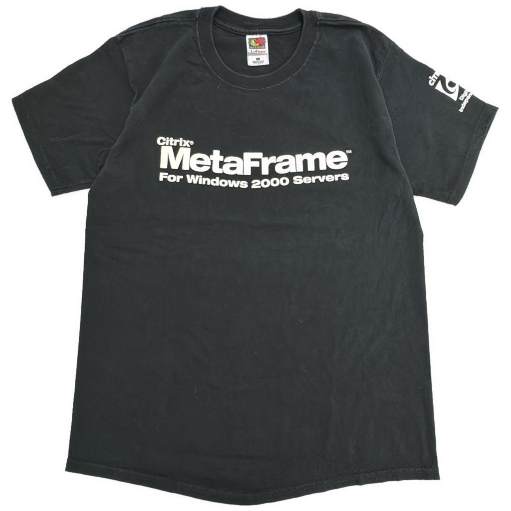 00年代 MetaFrame for Windows 2000 Servers 半袖Ｔシャツ 企業ロゴ ブラック(メンズ L)中古 古着 Y5277