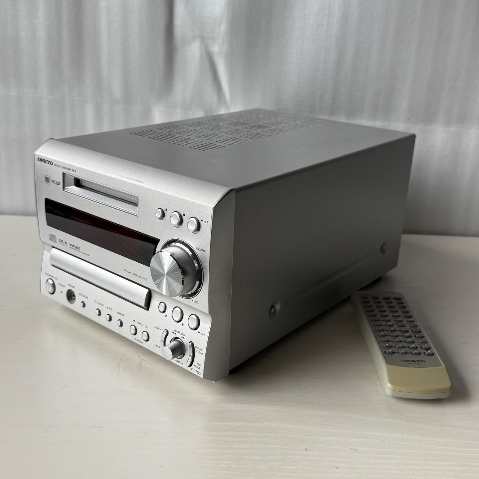 MDコンポ ONKYO FR-7GX 動作未確認 液晶良好 リモコン付 CD MD