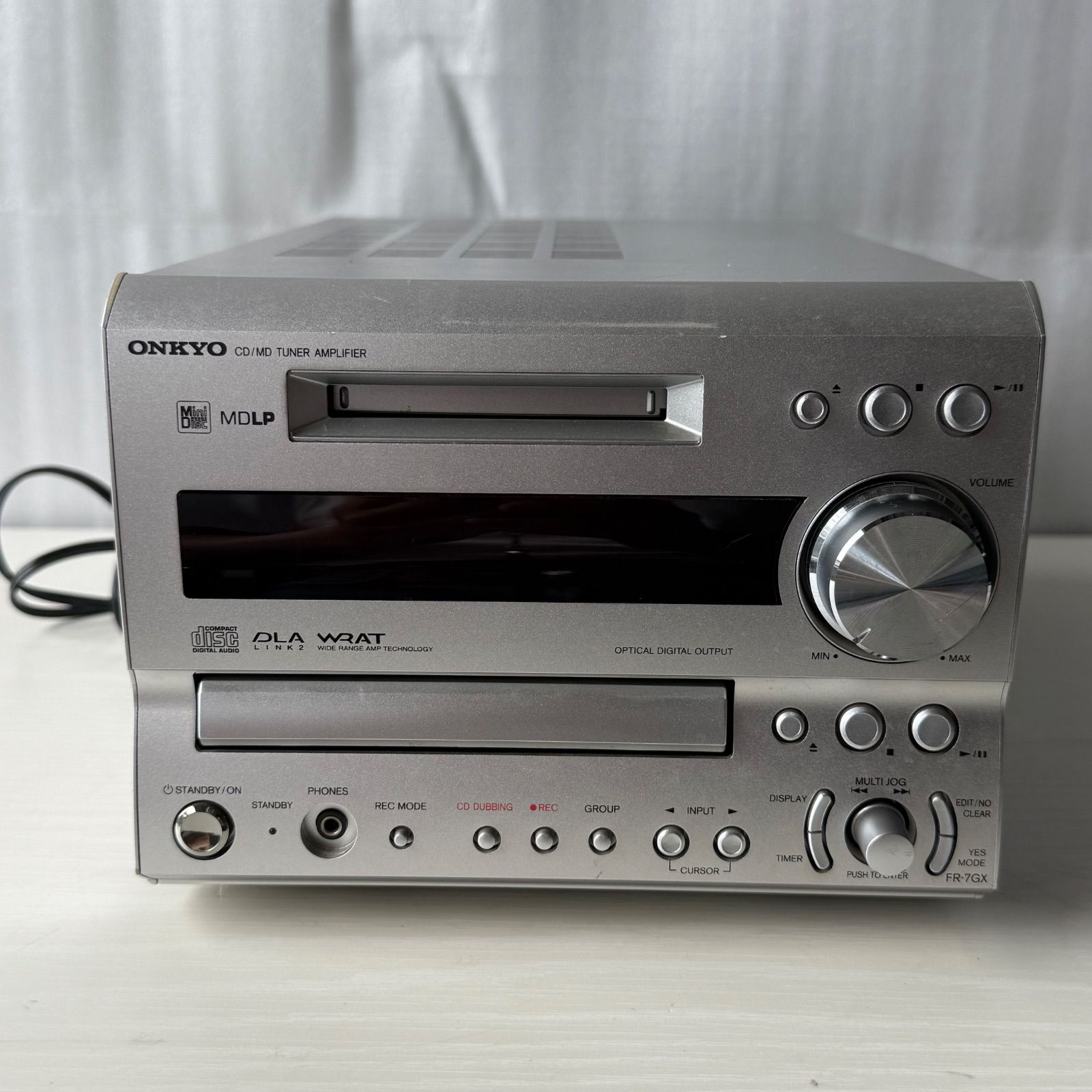 MDコンポ ONKYO FR-7GX 動作未確認 液晶良好 リモコン付 CD MD