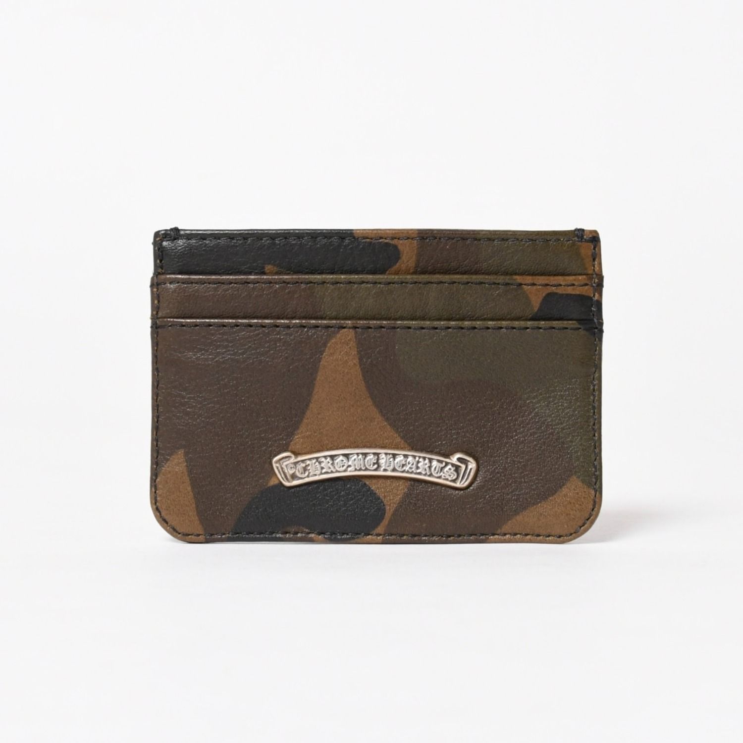 クロムハーツレザー製ダークブラックブラウン迷彩小物ケース 新品未使用 CHROME HEARTS クロムハーツ DOUBLE SIDE ダブルサイド