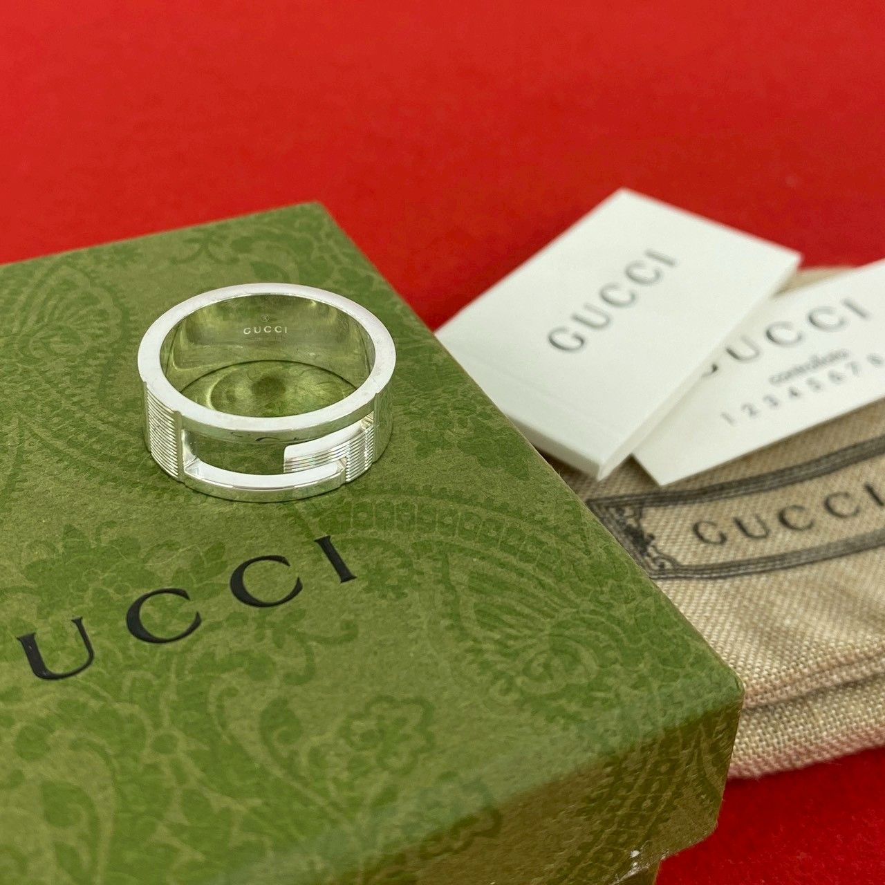 極 美品 保存箱 袋付 GUCCI グッチ G ロゴ モチーフ シルバー925