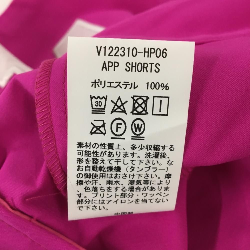 絶妙なデザイン【新品】V12 ハーフパンツ ピンク×白 裾ロゴワッペン