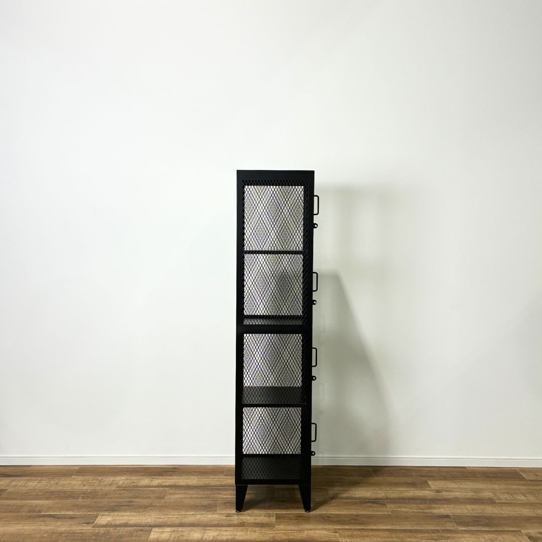 【ジャーナルスタンダードファニチャー】ブラックスチール メッシュロッカー 4段 JOURNAL STANDARD FURNITURE ジャーナルスタンダードファニチャー