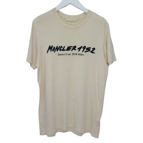 モンクレール MONCLER GENIUS 1952 半袖 Tシャツ トップス ロゴ クルーネック 2 Ｍサイズ相当 ライトベージュ k470160 0708