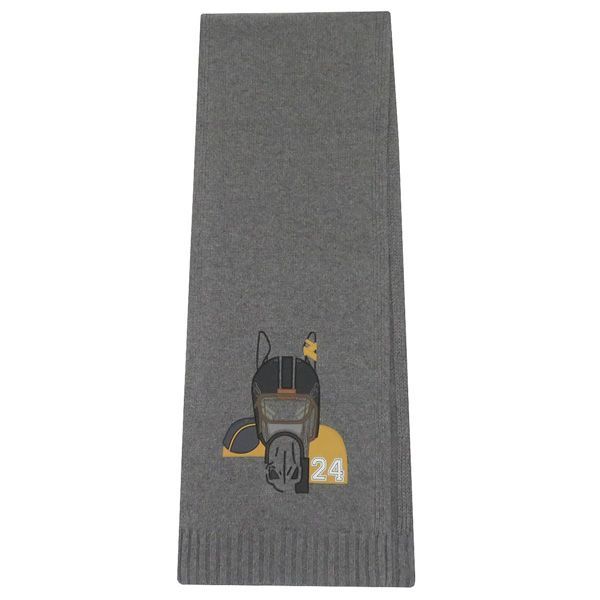 【値下】タグ付き未使用 HERMES エルメス Patch Cuir Quarterb’H クォーターバッシュ カシミヤ マフラー 国内正規品 定価21.7万 47564