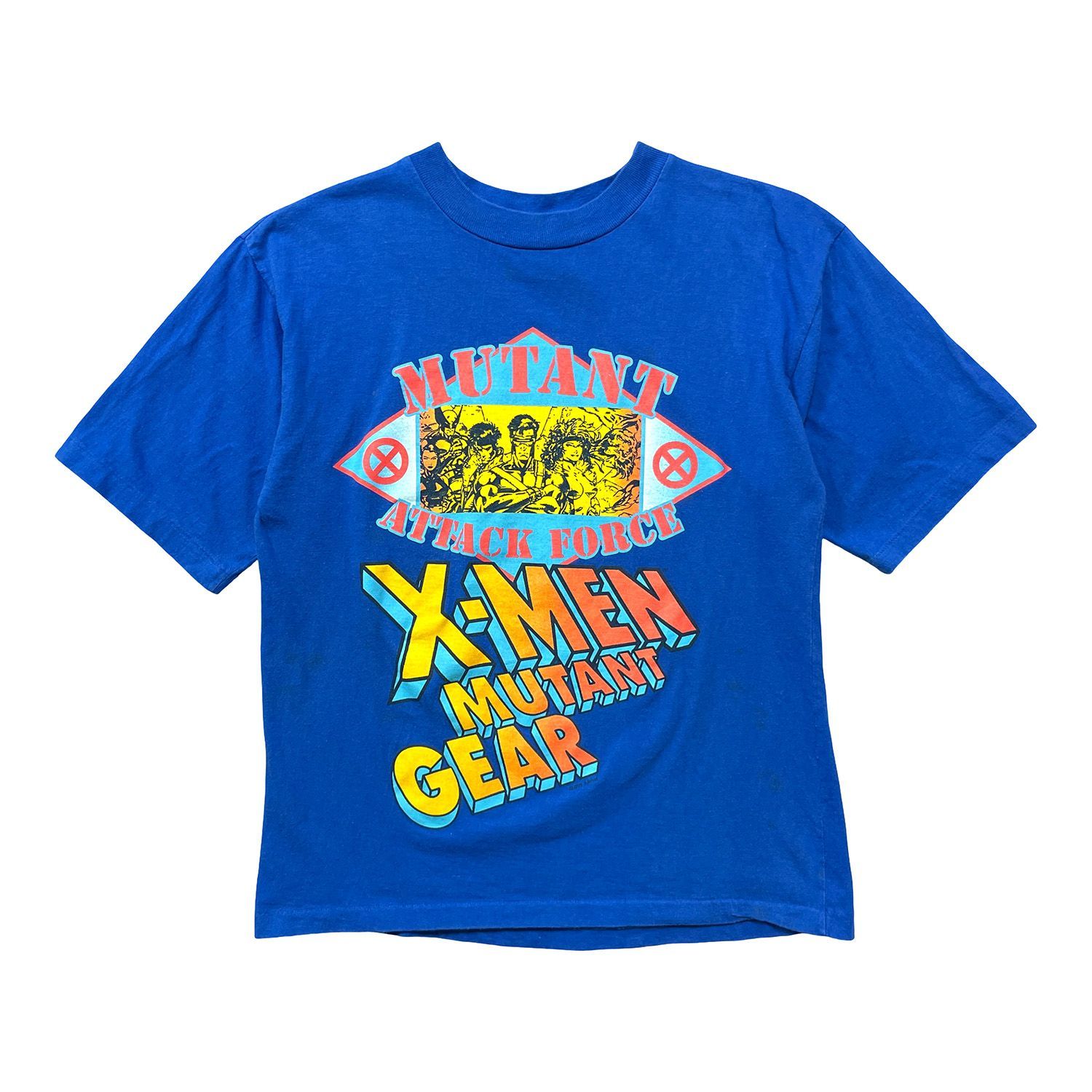 古着 90S USA製 MARVEL マーベル X-MEN エックスメン アメコミ ヴィンテージ Tシャツ プリント メンズL ブルー シングルステッチ BA6201