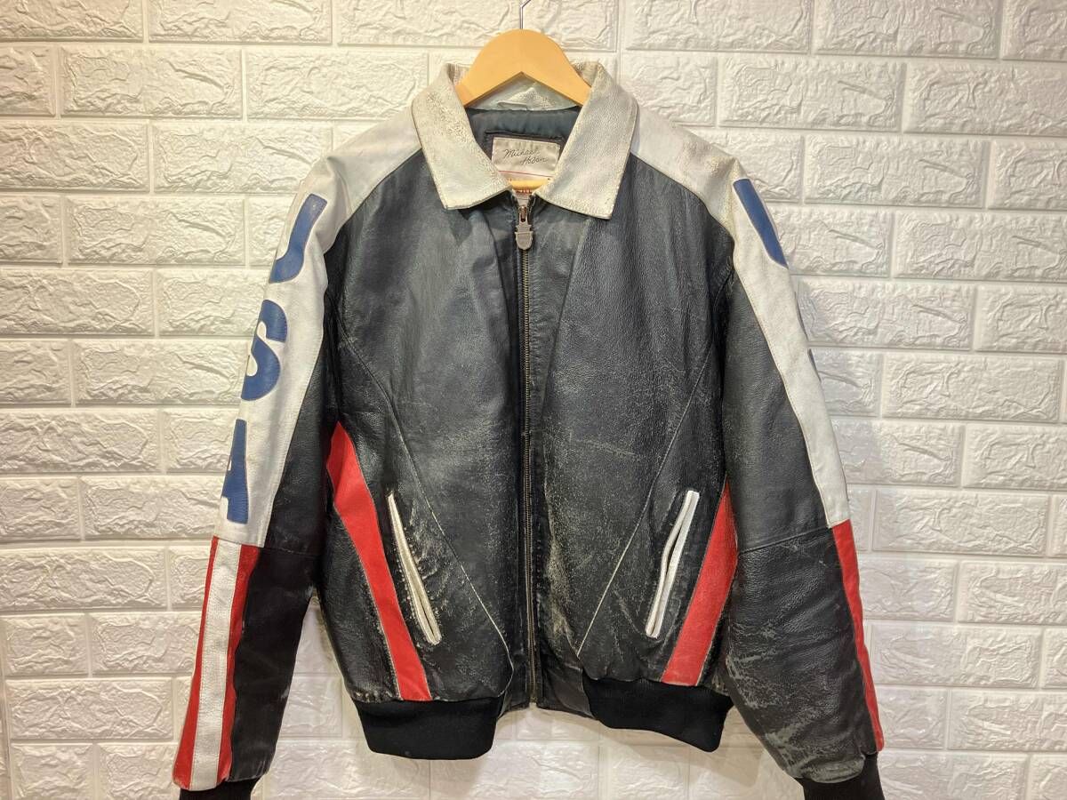 Michael Hoban マイケルホーバン 90s 星条旗 レザージャケット