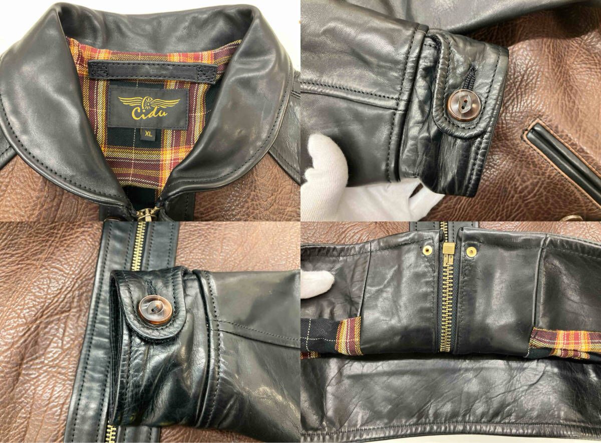 革ジャン CIDU LEATHERS シヅレザーズ レザージャケット シングル