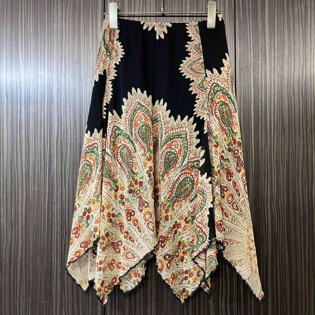 Jean Paul GAULTTER 花柄　変形スカート JEAN PAUL gaultier スカート 民族柄 変形スカート サイズ40 ブラック