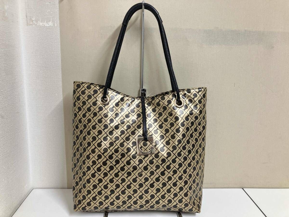 GHERARDINI ゲラルディーニ トートバッグ ブランドロゴ 総柄 ゴールド