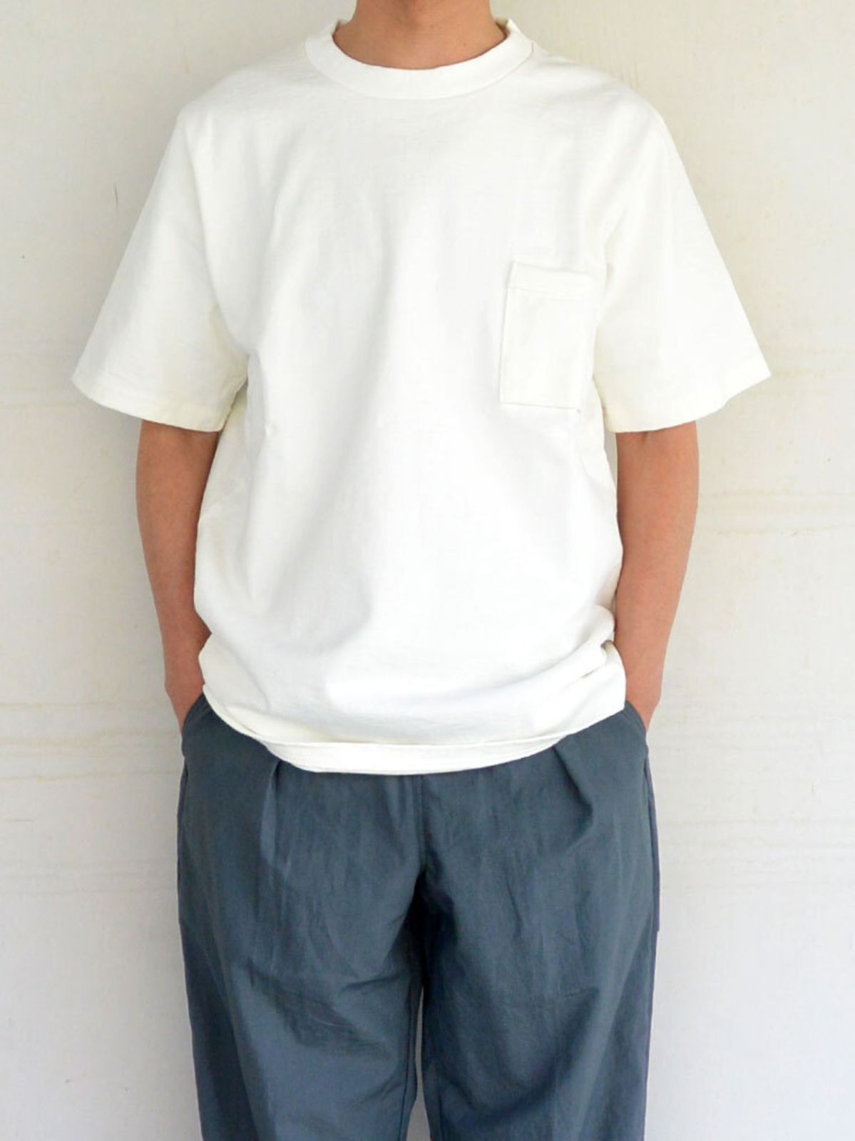 Jackman Dotsume Pocket T-Shirt 度詰めポケットT半袖 Off White