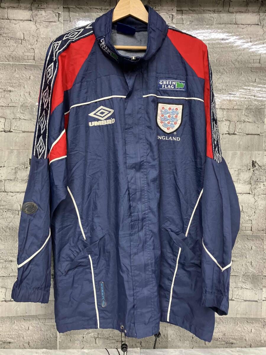 UMBRO ENGLAND GREEN FLAG ナイロン 90s トラックジャケット ネイビー