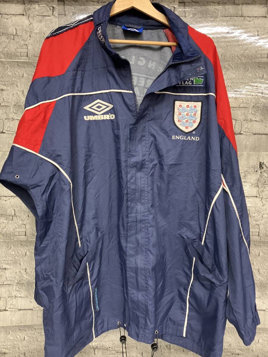 UMBRO ENGLAND GREEN FLAG ナイロン 90s トラックジャケット ネイビー