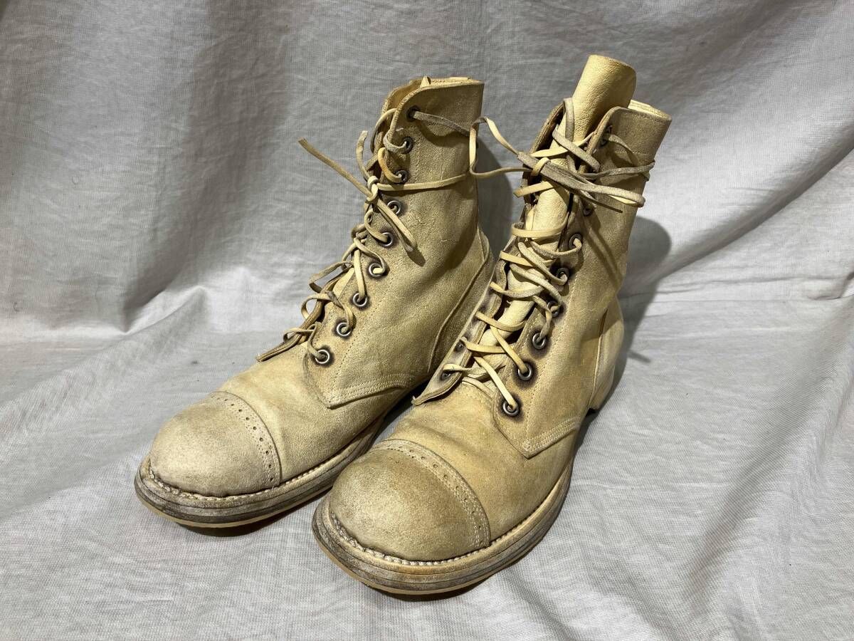 GUIDI 5308 グイディ ベージュ サイズ40 スエードレースアップブーツ