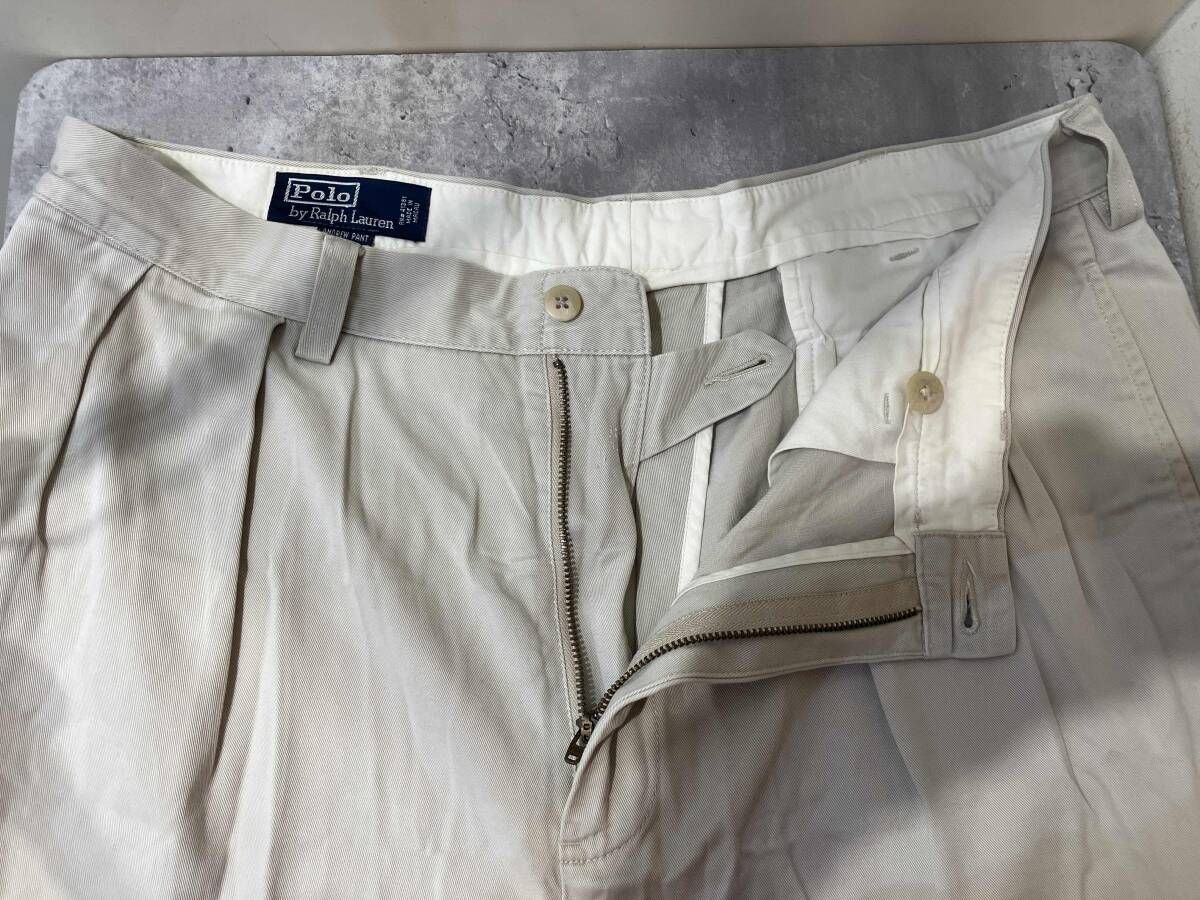 90s POLO RALPH LAUREN ポロラルフローレン ツータックチノパン タック