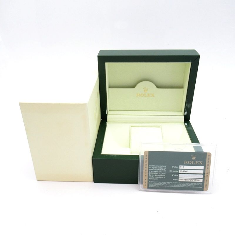 ロレックス エアキング ウォッチ Air-King 114200(V) 箱 保証書 SS メンズ時計 シルバー 仕上げ済 2009年 美品 【中古】 ロレックス エアキング ウォッチ 114200(V) 箱 保証書 SS メンズ時計