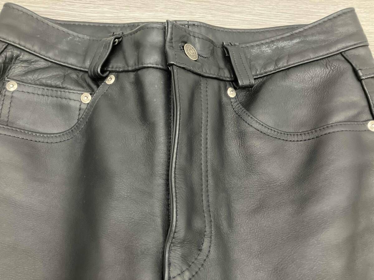 SCHOTT スコット レザーパンツ 600 表記サイズW32 ブラック - メルカリ