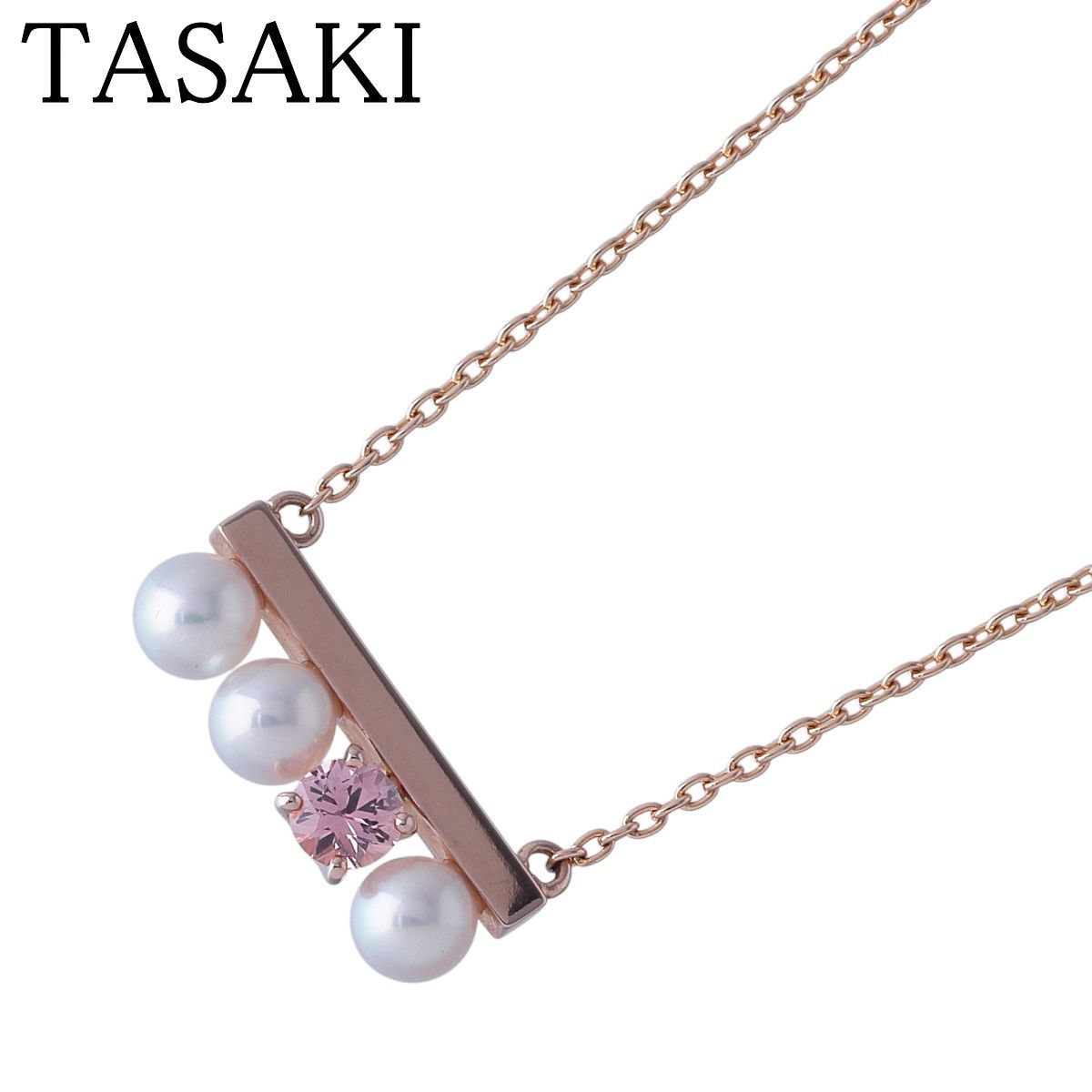 4月23日まで出品 タサキ　あこや真珠 ペンダント　バランス好きにも タサキ プチバランス ソロ ネックレス アコヤパール3.9mm ピンク