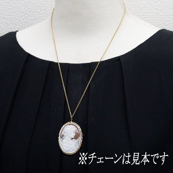 K18YG シェルカメオ ブローチ兼ペンダントトップ - メルカリ