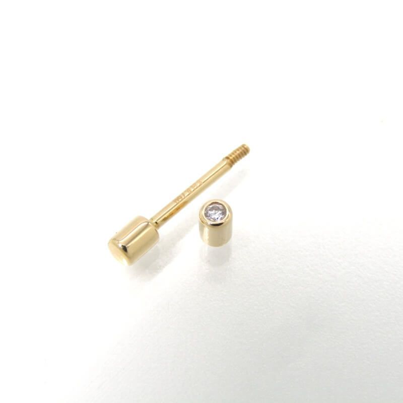 美品 SHIHARA シハラ ピアス K18YG ダイヤモンド Diamond Twist Pin