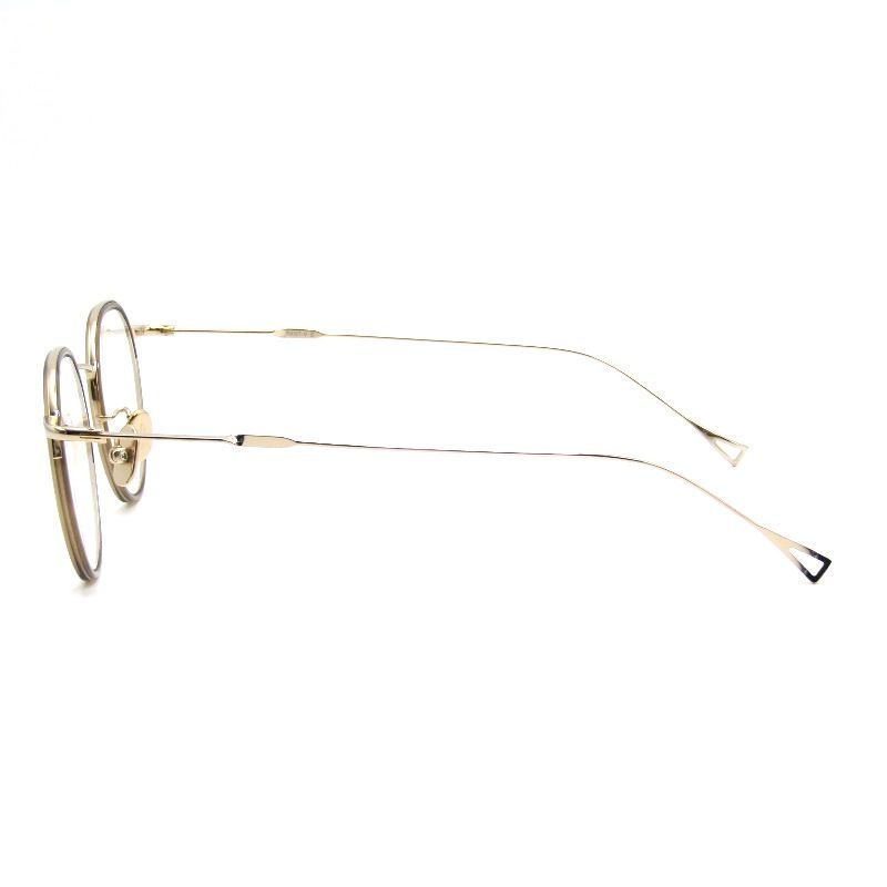 美品 金子眼鏡 × ISSEY MIYAKE EYES カネコガンキョウ イッセイミヤケ メガネフレーム PANT-V S 日本製 BR ブラウン/ゴールド 54001174 美品 金子眼鏡 × ISSEY MIYAKE EYES カネコガンキョウ イッセイミヤケ