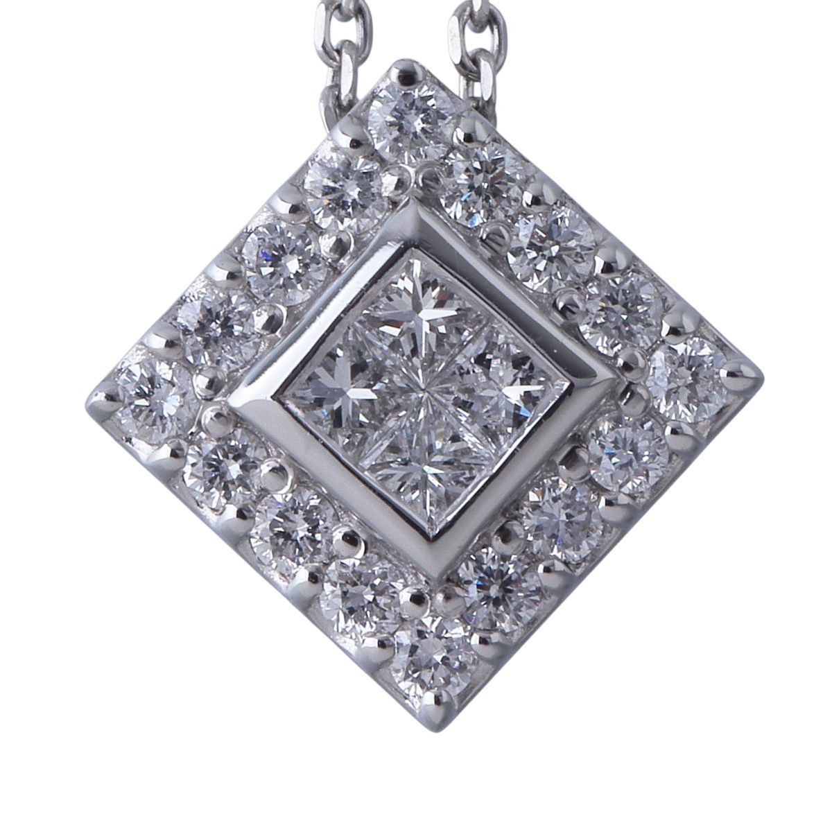ヴァンドーム青山 ダイヤ ネックレス 0.20ct 45cm Pt950/Pt850 新品
