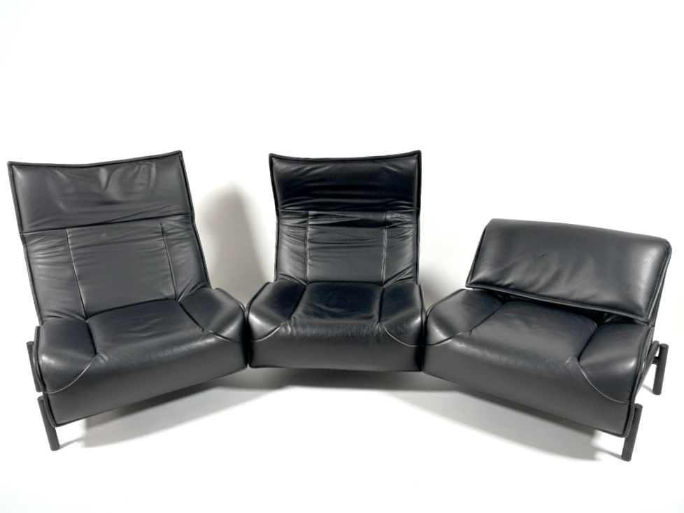 Cassina カッシーナ ヴェランダ 3人掛けソファ 総革 ブラック i-00082