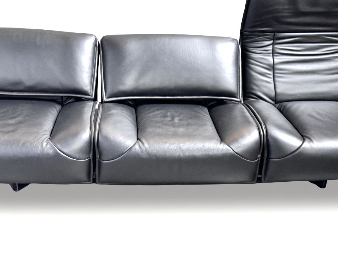 Cassina カッシーナ ヴェランダ 3人掛けソファ 総革 ブラック i-00082