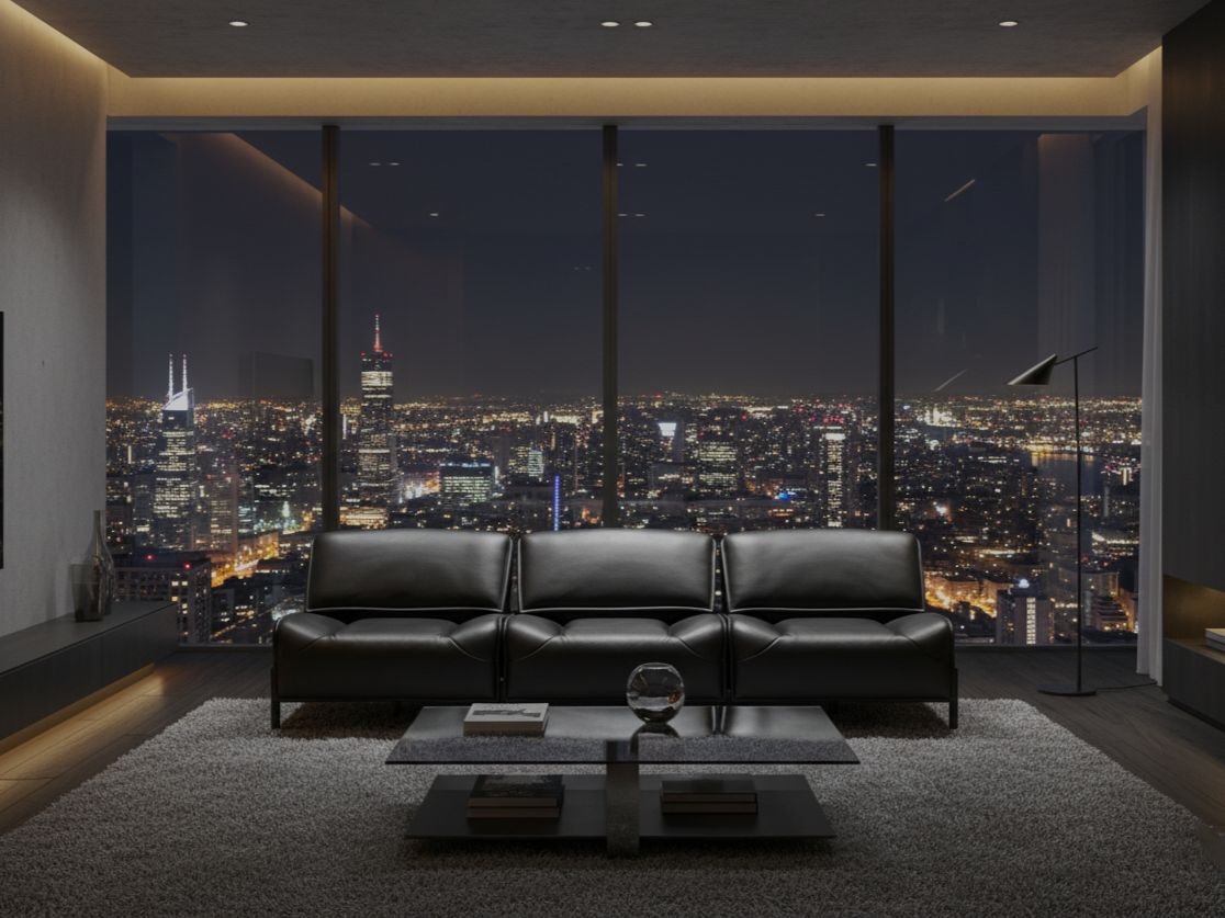 Cassina カッシーナ ヴェランダ 3人掛けソファ 総革 ブラック i-00082