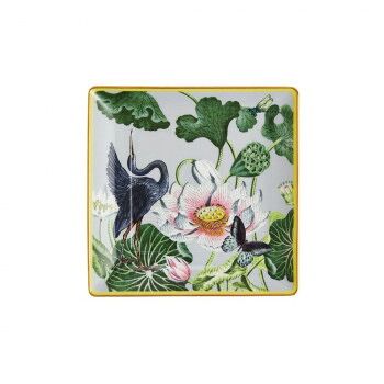(B) Wedgwood ウェッジウッド ワンダーラスト ウォーターリリー スクエアトレイ 1061860