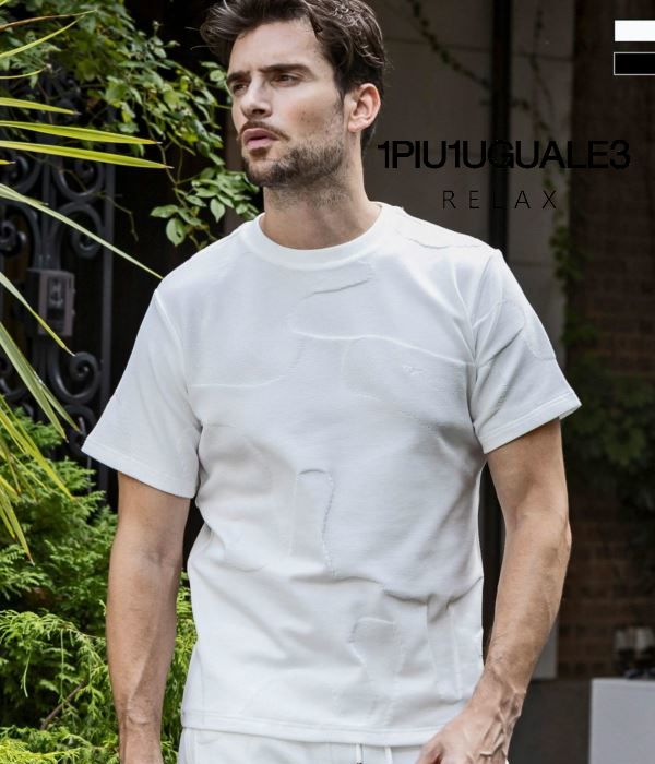 1PIU1UGUALE3 RELAX ウノピゥウノウグァーレトレ リラックス ビッグカモジャガードTシャツ 半袖 メンズ カジュアル 迷彩 カモフラ 6,930円