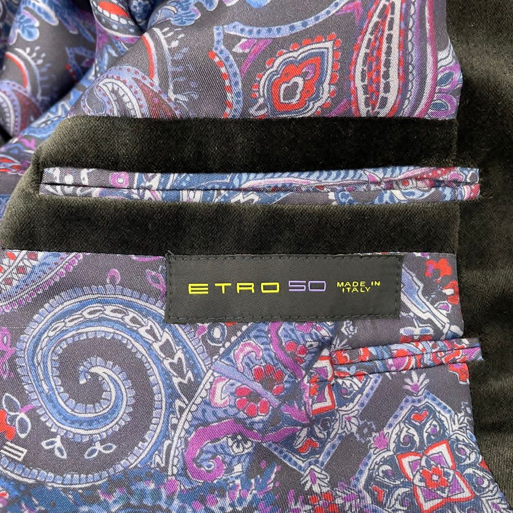 テーラードジャケット ETRO エトロ TGL50 ブラック 裏地ペイズリー柄 