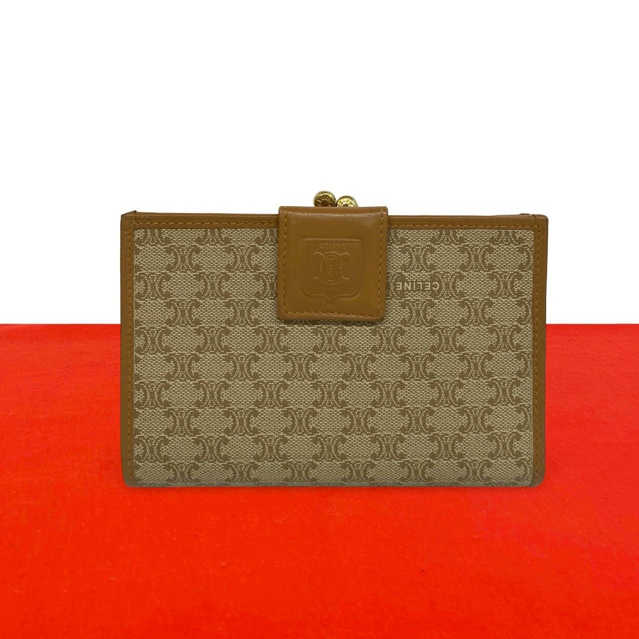 極 美品 CELINE セリーヌ ヴィンテージ マカダム ブラゾン ロゴ 柄