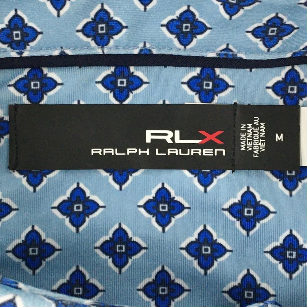 超美品】RLXラルフローレン 半袖ポロシャツ ライトブルー×ブルー 花柄