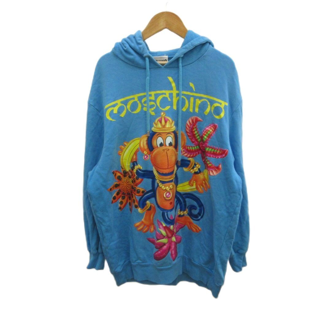 モスキーノ MOSCHINO パーカー 青 ブルー プルオーバー 長そで