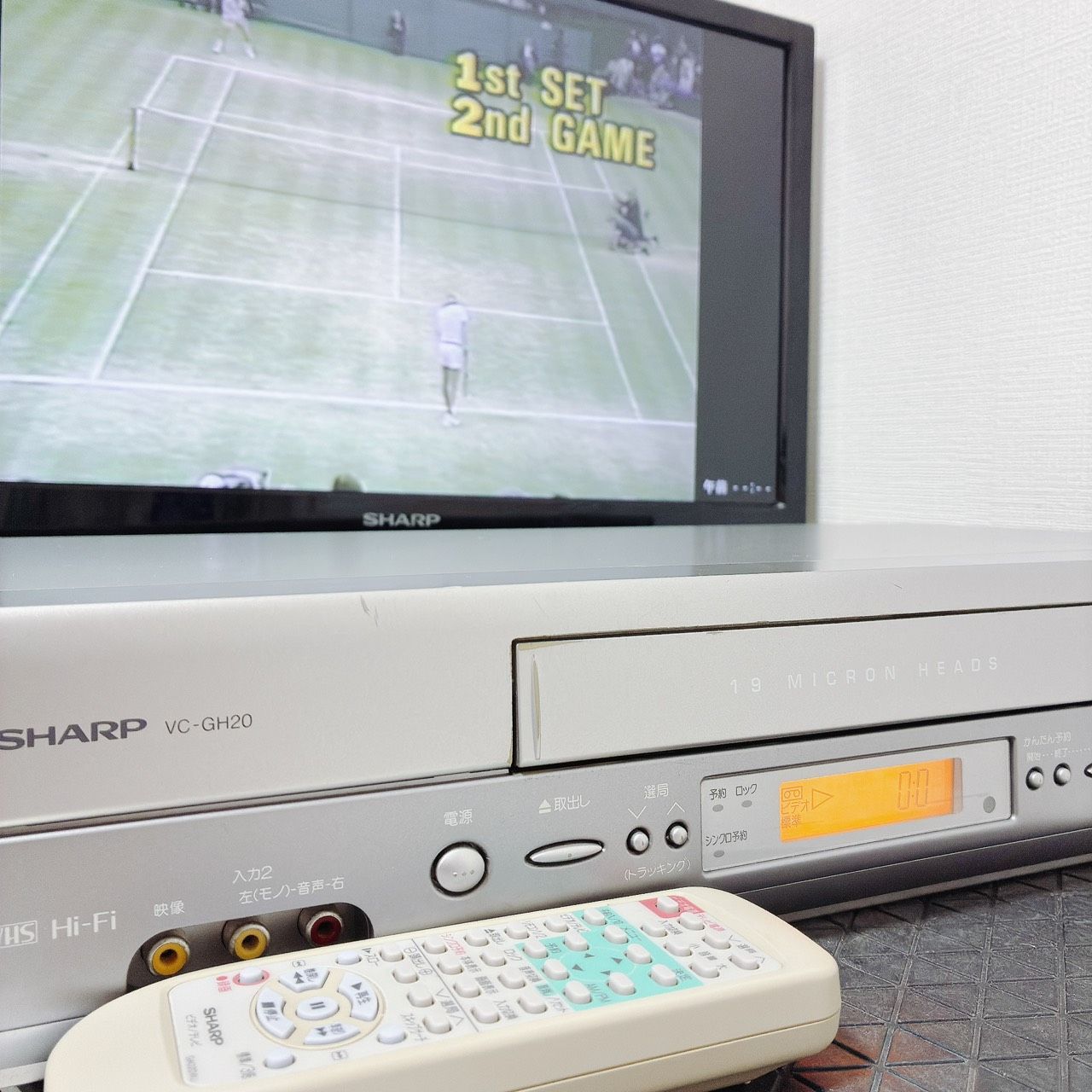 【整備済・動作品】 SHARP シャープ ビデオデッキ VHS VC-GH20 リモコン付 再生OK 内部メンテナンス済 T11722200
