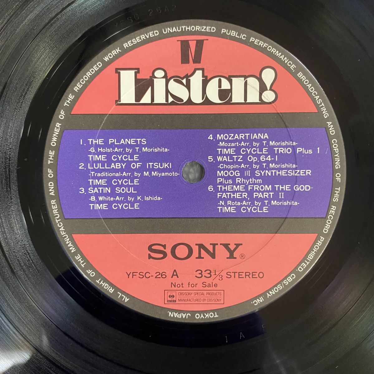 TIME CYCLE/LISTEN! IV/SONY YFSC26【LP/レコード/record】 - メルカリ