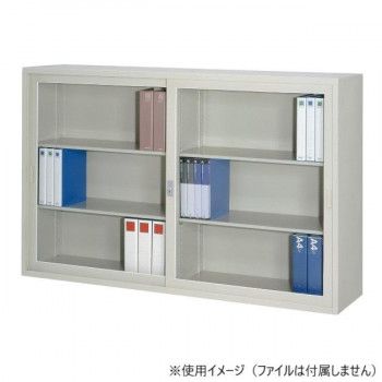 A4対応書庫(D:400/W:1760/H:1110) 引違枠付書庫(ガラス戸) ニューグレー 棚板4枚付 COM-FJG40-G11W 69,334円