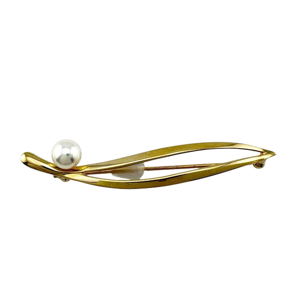 ミキモトMIKIMOTO パール K14 ゴールド　ブローチ ミキモト ブローチ K14イエローゴールド パール レディース MIKIMOTO