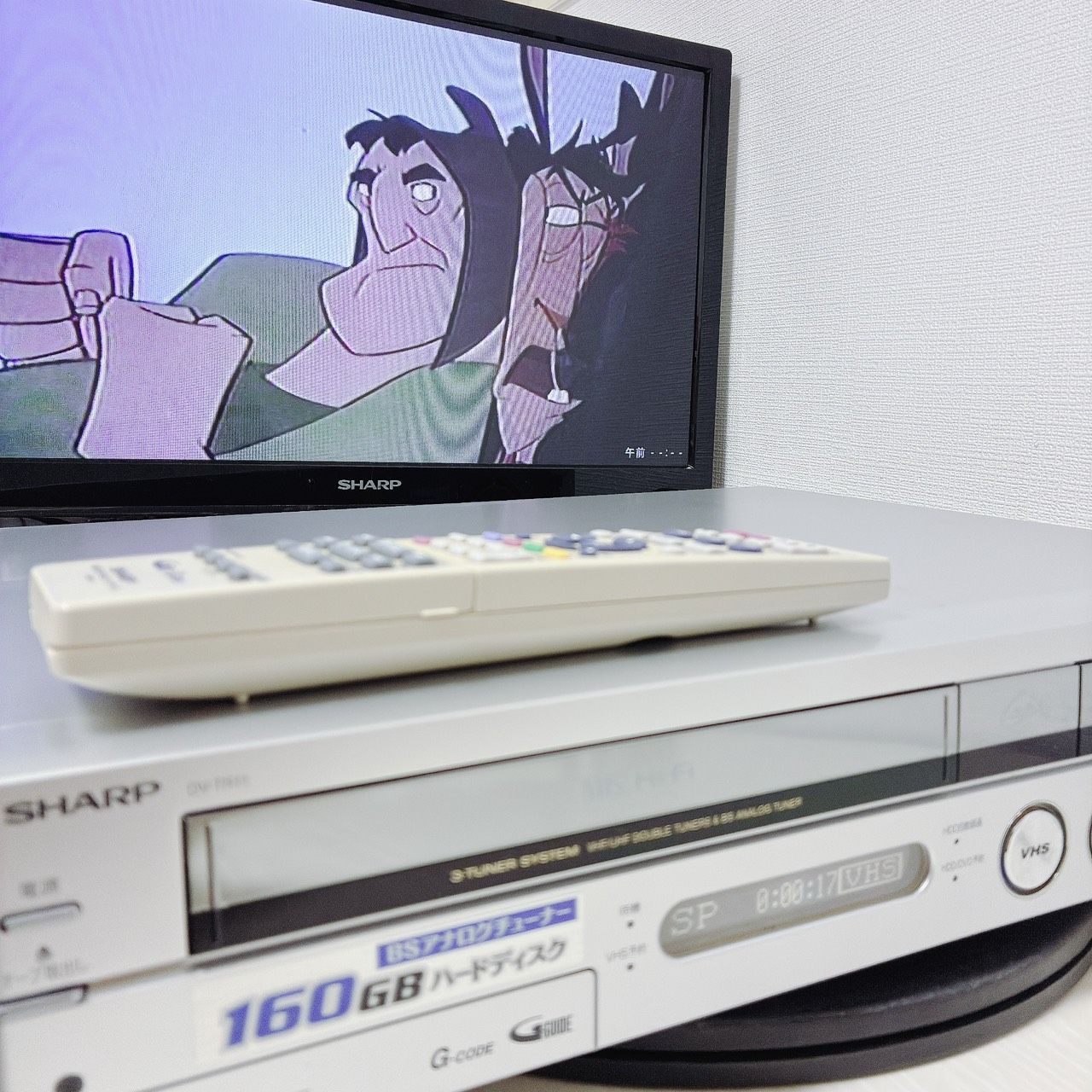 【整備済・動作品】 SHARP シャープ ビデオデッキ DV-TR11 VHS⇔DVD⇔HDD ダビングデッキ リモコン付 再生OK 内部メンテナンス済 T11732800
