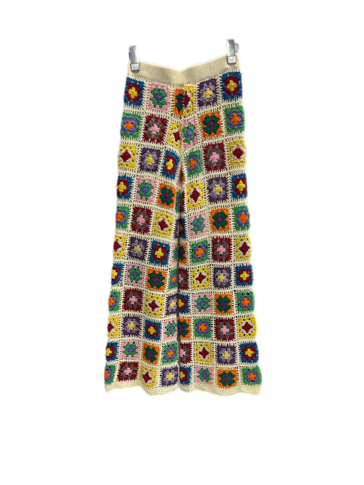 メゾンスペシャル MAISON SPECIAL クロシェニットパンツ 鍵編み 花柄 アイボリー 21211465118 マルチカラー フリーサイズ 101LB-69